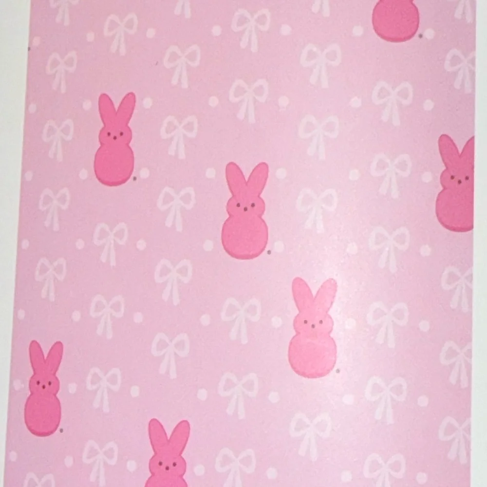 PEEPS Happy Easter Pink Plush Blanket / Throw with Bunnies, Bows and Dots.